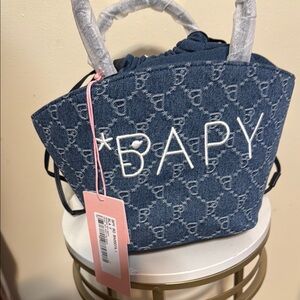 A bathing Ape Blue Denim Women's Bag
